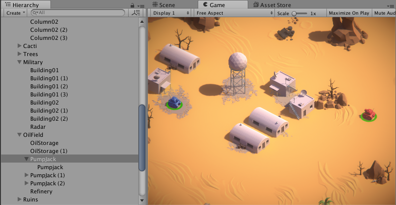 unity editor.unity official tutorial.tank.screenshot.tank.play and hierarchy
